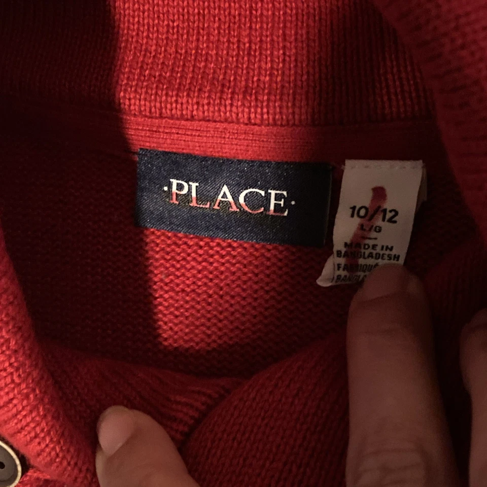 Suéter The Children's Place floco de neve ilha justa xale árvore de Natal vermelho 10/12 - Imagem 2 de 4