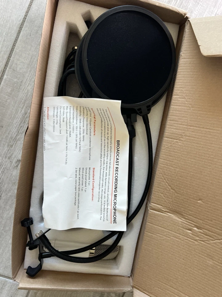 Condenser Microphone Kit Studio Recording Pro Filter Boom Arm Stand Shock Mount - Image 2 of 4