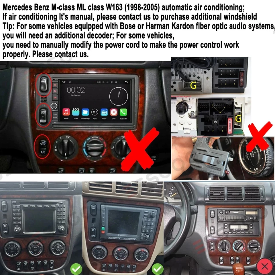 9" Android стерео радио для 1997-05 Mercedes Benz W163 M-класса ML350 ML400 ML500 - Изображение 2 из 4