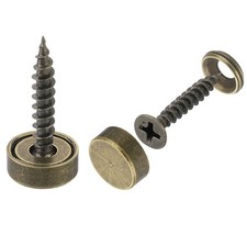 Brass Decorative Screws with Caps, 12 mm Mirror Screws Self-Tapping Screws