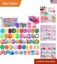 Durable Silicone Stress Balls Set - 54 Fidget Balls for Anxiety Relief