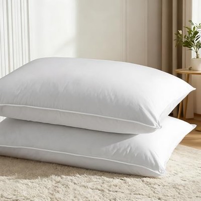 Goose Down Pillows King Size Set of 2 with 750 Fill King (Pack of 2) White