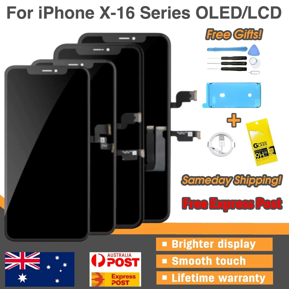 iPhone X 11 12 13 14 15 16 17 Pro Max LCD Screen Replacement Digitizer Display - image 1 of 1