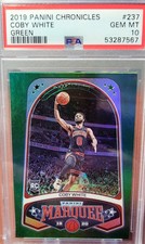Coby White 2019 Chronicles Basketball #237 Marquee Green PSA 10 LOW PSA POP RC