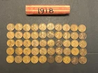 1918-P Lincoln Cent Wheat Penny Roll of 50