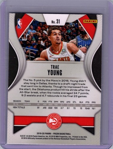 2019-20 Panini Prizm Trae Young Atlanta Hawks #31 - Picture 2 of 2
