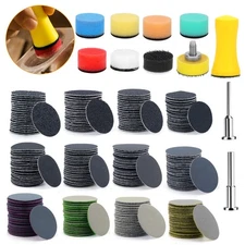 250PCS 1" Hook & Loop Sandpaper 60-10000 Grit Wet Dry Polishing Pads for Drill