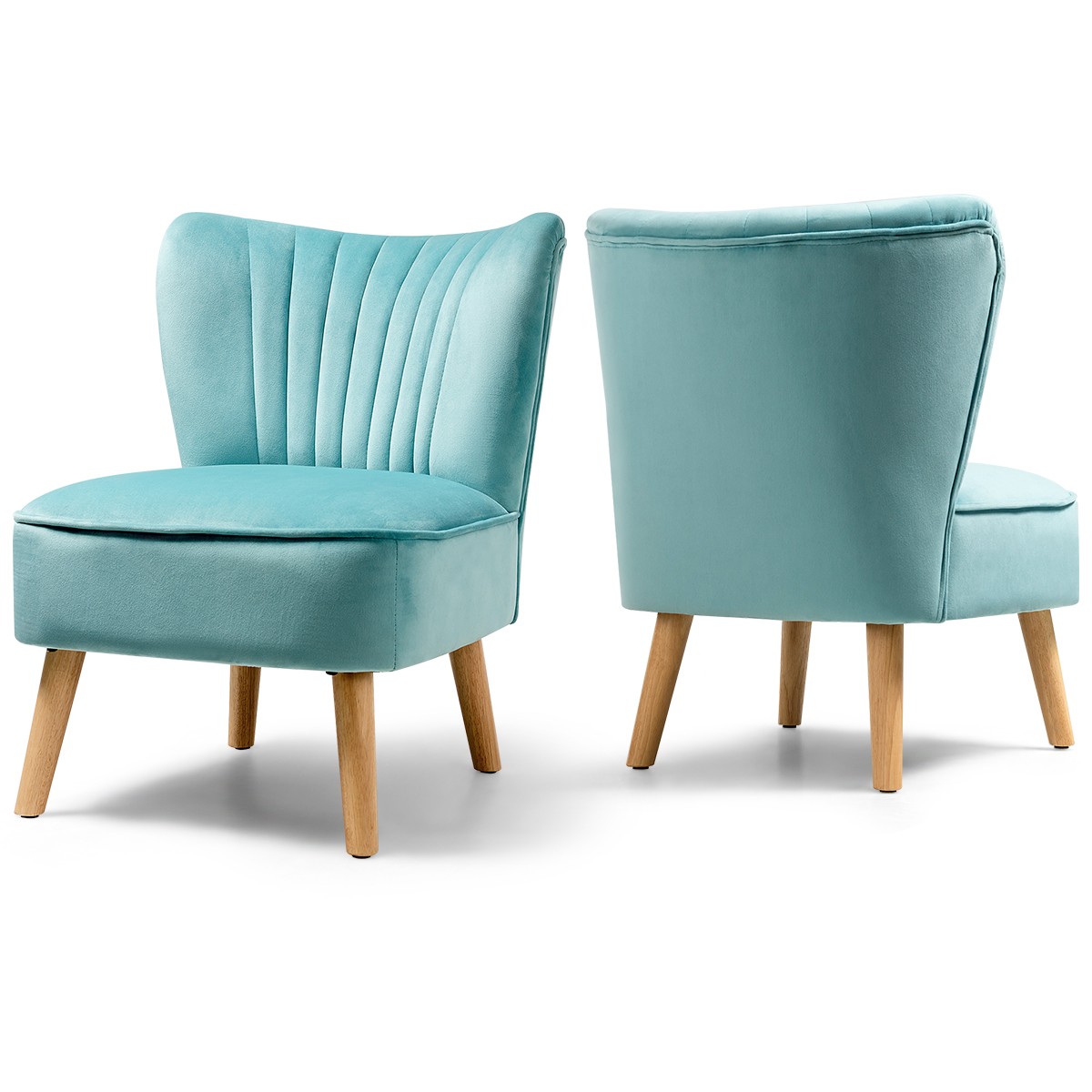 Modern Velvet Leisure Chair Sofa W/feet Pads Green