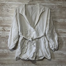 Free People Romper S Waffle Knit Cotton Oversized Long Sleeve Beachy Collared