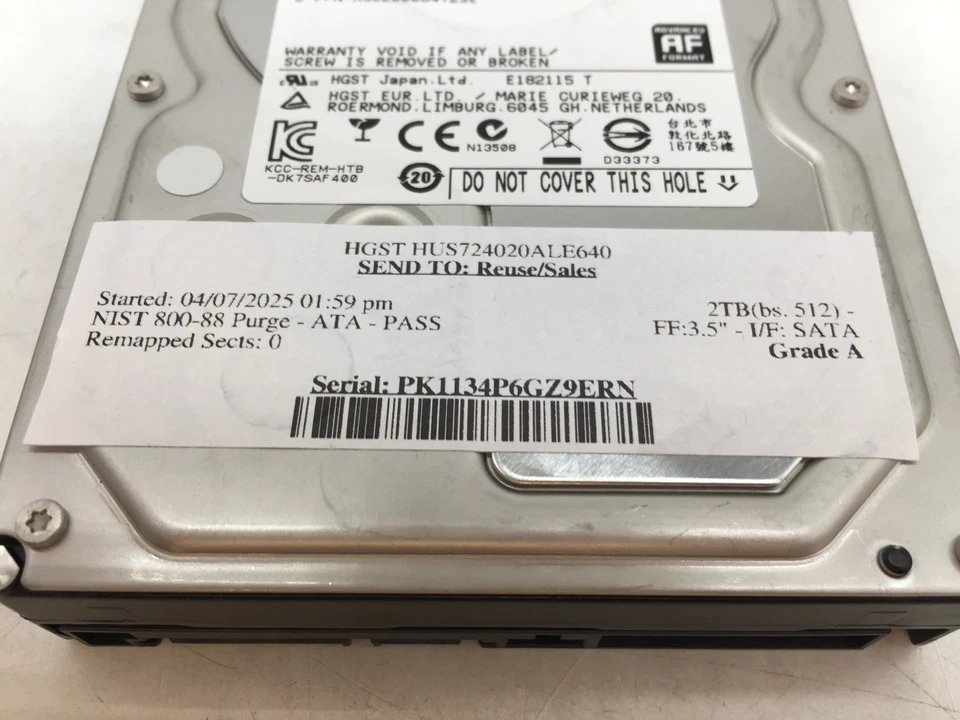 HGST HUS724020ALE640 2TB 3.5” SATA Hard Drive GRADE A FREE S/H - Image 4 of 4