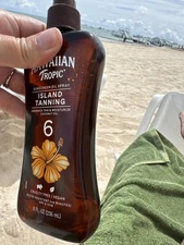 3X Lot of 3 Hawaiian Tropic 8oz Island Tanning Dry Oil SPF 6 pump w/ coconut oil