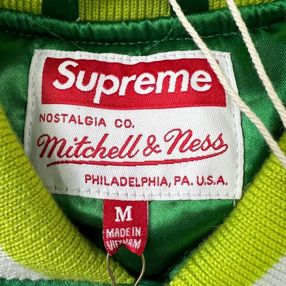 SUPREME X MITCHELL & NESS Collab Satin Varsity Jacket Men's Size M - Image 4 of 4
