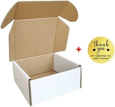 50 Pack White Indestructo Mailing Boxes with Thank You Stickers for Shipping