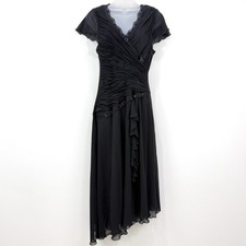 VTG Y2K Sangria Dress Women 14W Whimsigoth Fairy Grunge Asymmetric Event Flapper