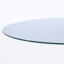 20" Inch Round 1/2" Thick Clear Glass Table Top with flat polished Edge and