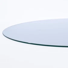 20" Inch Round 1/2" Thick Clear Glass Table Top with flat polished Edge and
