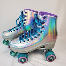 Impala Quad Roller Skates Womens Size 10 Sidewalk Silver Holographic Retro
