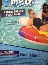 Bestway 2-Person Inflatable Pool Island Rainbow Dreams Swimming Float 64.5"x 58"