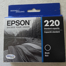 GENUINE EPSON DuraBrite Ultra 220 Black Ink Cartridge SEALED NEW T220120
