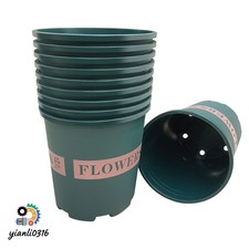 Green 7Gallon Plastic Plant Pots 10X New with 6 Drain Holes Garden Planter Sale