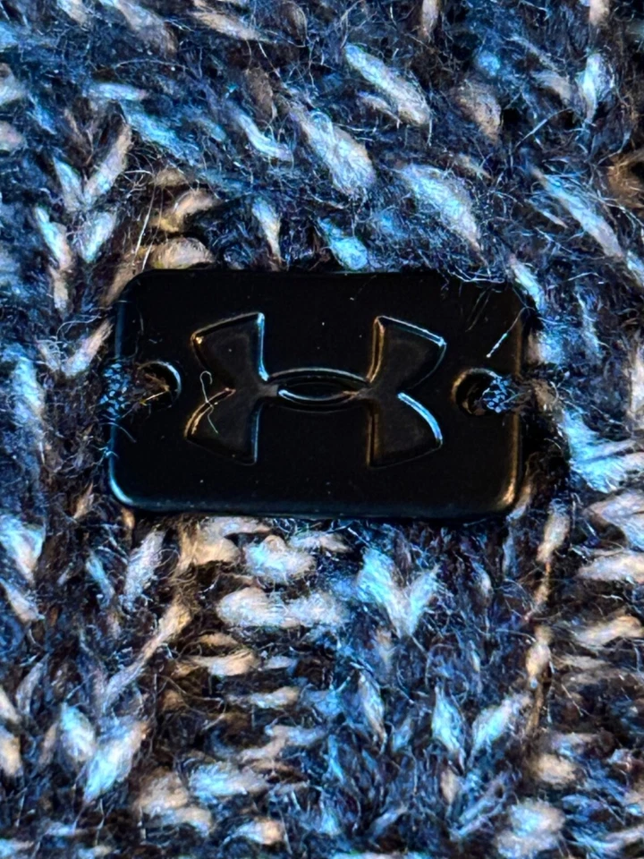 Faixa de cabeça feminina Under Armour de malha preta forrada de lã - Nova - Imagem 4 de 4