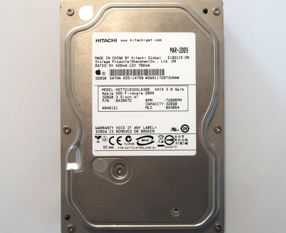 Hitachi HDT721032SLA380 0A38672 BA3064 China 655-1478B 3.5" 320gb Sata HDD - Image 2 of 4