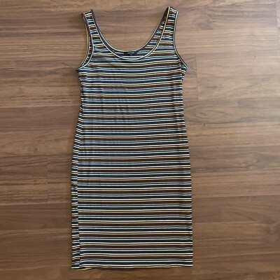 Ambiance Striped Midi Ribbed Bodycon Dress