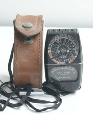 General Electric 8DW58Y4 Analog Light Meter w/Custom Leather Case Vintage 