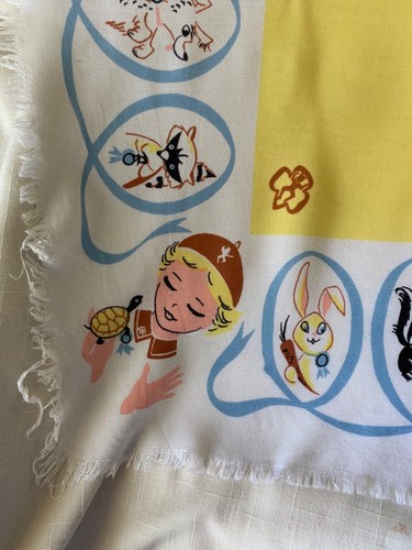 Vintage Girl Scouts of USA White 23" Rayon Square Brownie Bandana-Scarf ESTATE - Bild 5 von 6