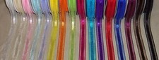 10 yds SHEER  SATIN NYLON CORSAGE RIBBON 5/8"  choice of 16 colors 