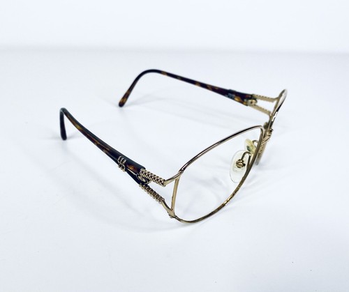 Vtg Christian Dior Gold Tortoise Metal Oval Square Glasses Austria 57 16 135 - Picture 4 of 12