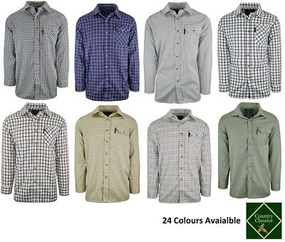 Country Classics Herren Langarm Qualität Karohemd Baumwolle Arbeit 26 Farben