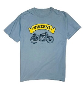 T-Shirt Uomo Café Racer, Vintage British Motorcycle, Cotoneria Morbida, Stampa Serigrafica, Beige Sabbia