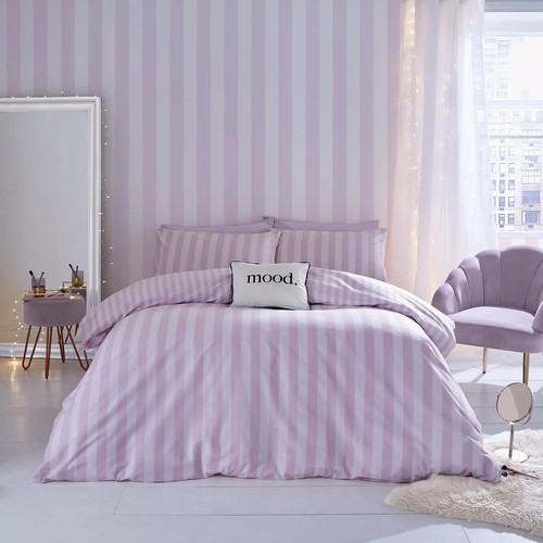 Muriva Sassy B Classic Striped Lilac Wallpaper Stylish Glamour Feature Wall  - Picture 2 of 8