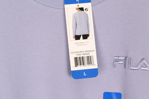 Sudadera Fila Cuello Redondo Púrpura Calce Relajado Elastizada Manga Larga Mujer Talla L - Imagen 8 de 8