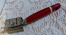 ❤️Vintage A&J Painted Red Wood Handle Pull Through Knife Sharpener Made in USA