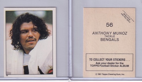 Anthony Munoz #56 1981 Topps Stickers card
