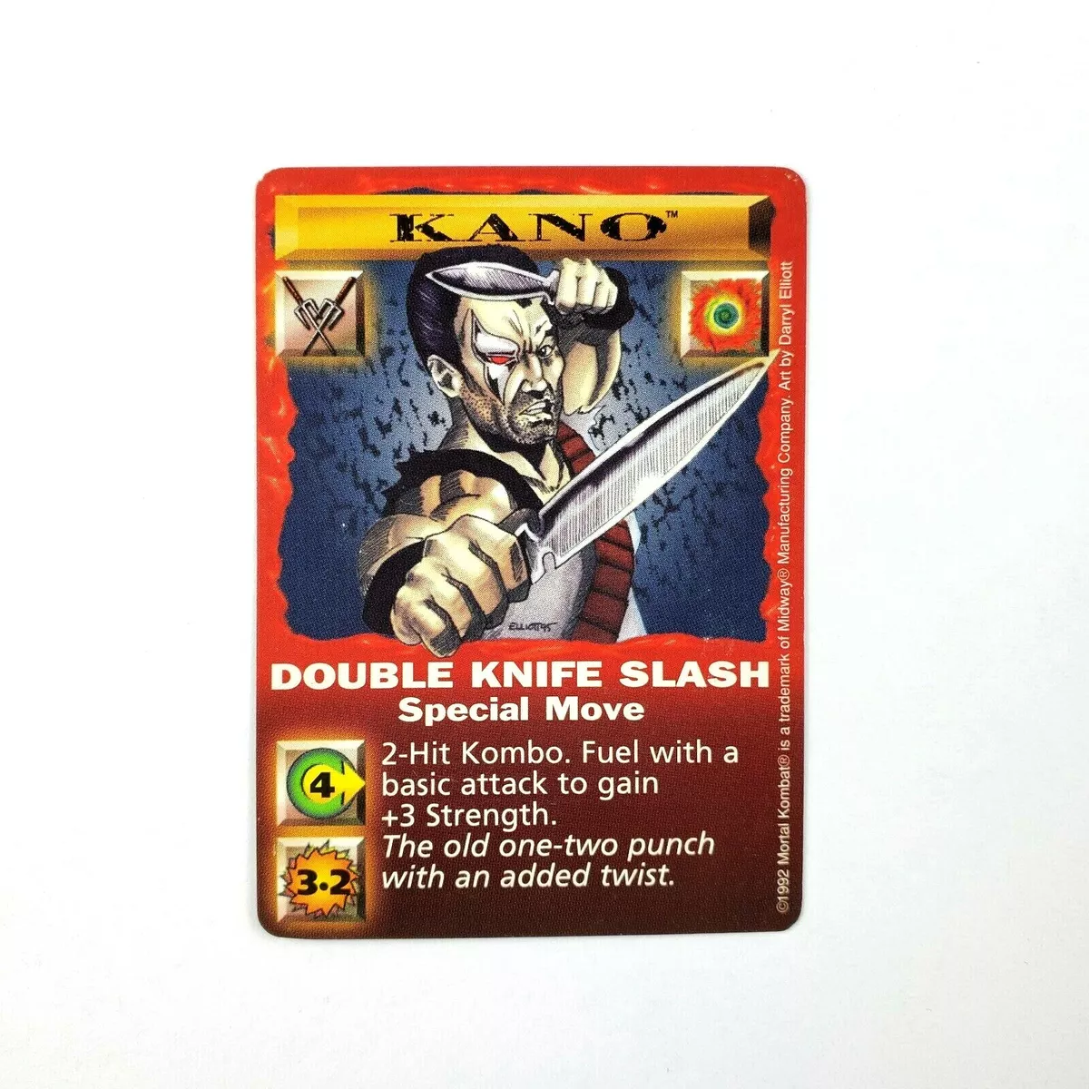 Mortal Kombat Kard Game TCG 1992 Kano Double Knife Slash Special Move Card  Game