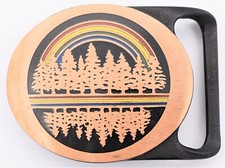 Tech Ether Guild "Echo" Solid Brass Vintage 1970s Hippie Belt Buckle