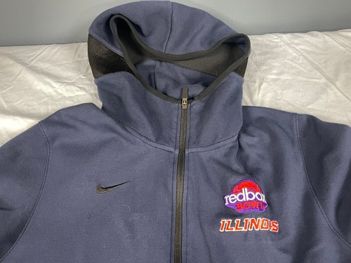 Mens NIKE DRI-FIT University Of Illinois Issued Redbox Bowl Zip Sweatshirt L - Picture 2 of 6