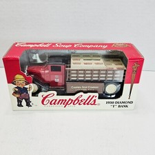 Ertl 1930 Diamond T Campbell's Soup Truck Die Cast Metal Bank 1/38 VTG 1996