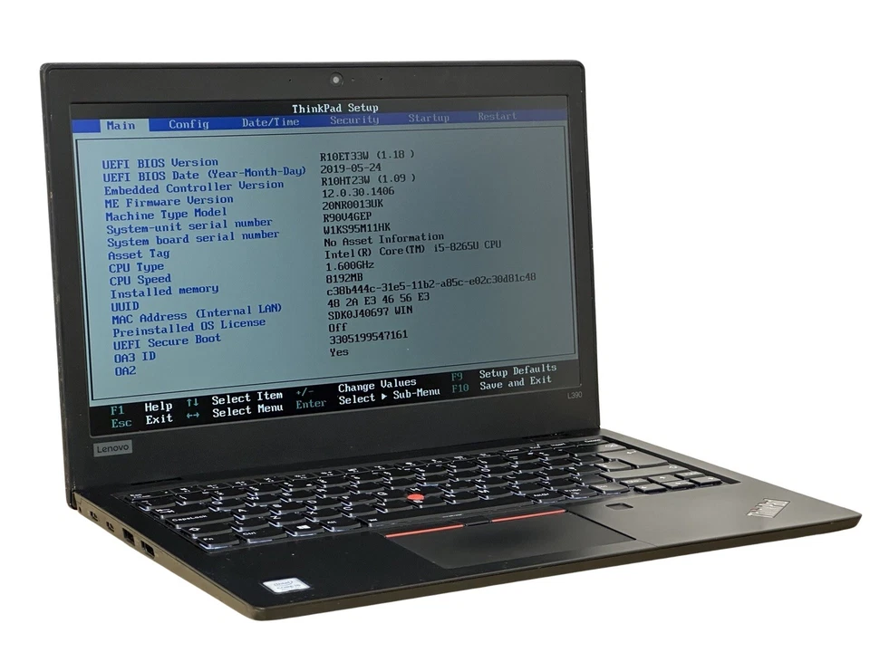 Lenovo ThinkPad L390 13.3" Quad i5 8265U 8GB RAM 256GB NVMe WIFI HDMI Laptop LE4 - Image 3 of 4