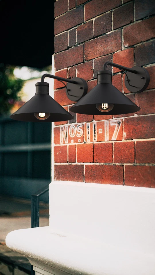 2X Outdoor Gooseneck Barn Light Antique Farmhouse Wall Sconce IP44 Black - image 4 of 4