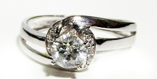 Anillo oro blanco 18cts, diamante certificado 0.51cts color F +6 diamantes peque - Imagen 10 de 12