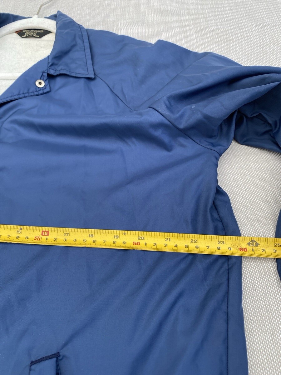 Vintage Sears M Jacket Windbreaker Blue 90s Cotton Lined