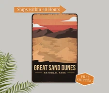 Great Sand Dunes National Park Sign Rustic Wall Decor Camping Cabin 108120086013