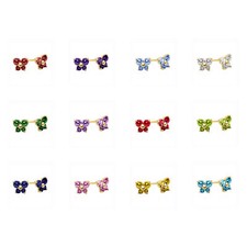 Genuine 14k Yellow Gold CZ 5mm Butterfly Birthstone Screwback Earring Studs