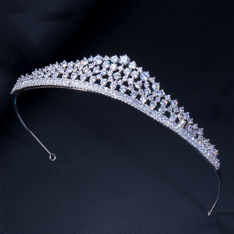 Shiny CZ Pageant Queen Bridal Wedding Prom Tiara Crown Hair  display picture 3