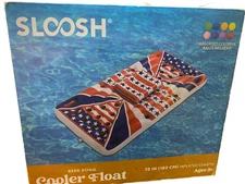 Sloosh Pool Lounge Floating Beer Pong Table Inflatable Cooler Raft Patriotic USA