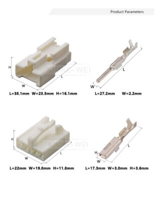 4 Pin/Way KET Automotive Male Female Connector Plug Socket Kit